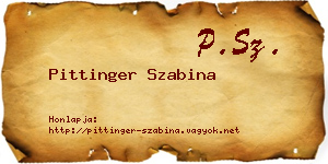Pittinger Szabina névjegykártya