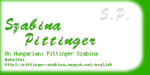 szabina pittinger business card